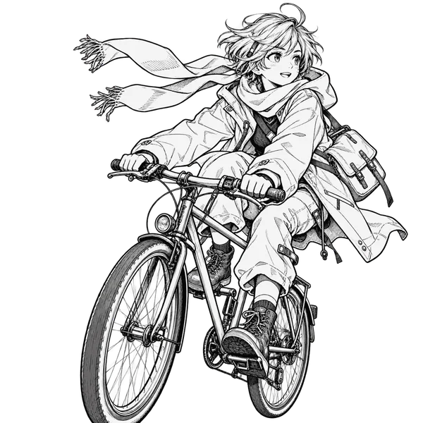 Cyclist in motion